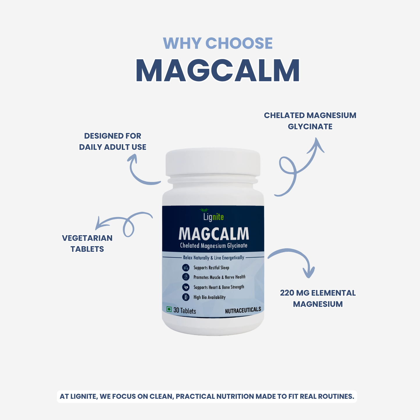 Magnesium Glycinate for Muscle & Nerve Support | Magnesium Capsules