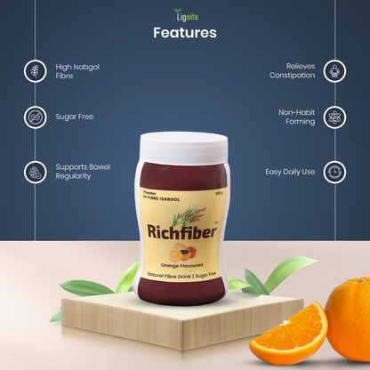 Richfiber Isabgol Powder – Orange Flavor