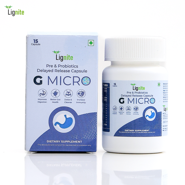 Pre and Probiotic Capsules | Gut Health Supplement | Lignite G-Micro